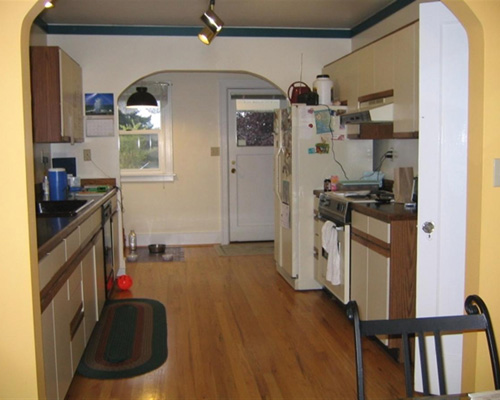 Before: an eclectic kitchen with a need for a remodel