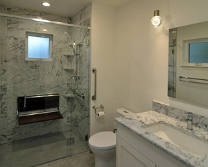 shower and vanity bathroom remodel