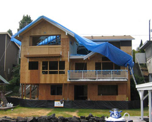 During: The renovated home begins to take shape in this Lake Washington remodel