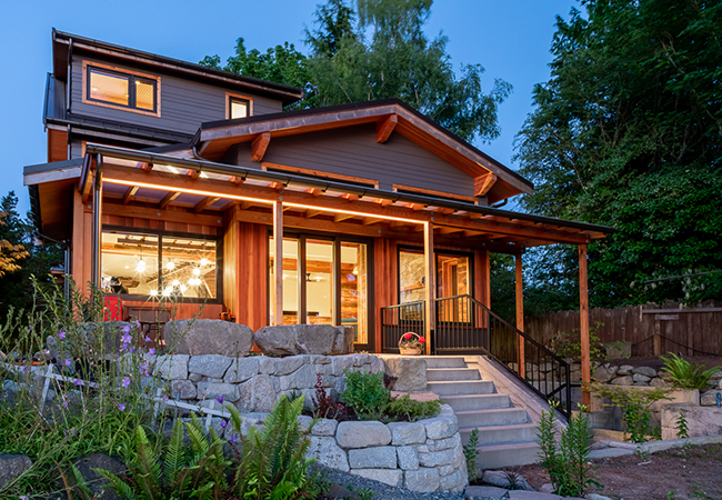 Exterior view of West Seattle custom home build