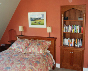 Lovely cherry built-ins were rubbed with oil to show off their natural beauty, master suite addition Seattle