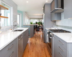 kitchen remodel with view of island seating