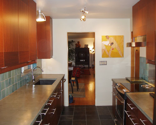 After: Clean, modern lines and a kitchen that really fits the vibe of this 50s rambler kitchen